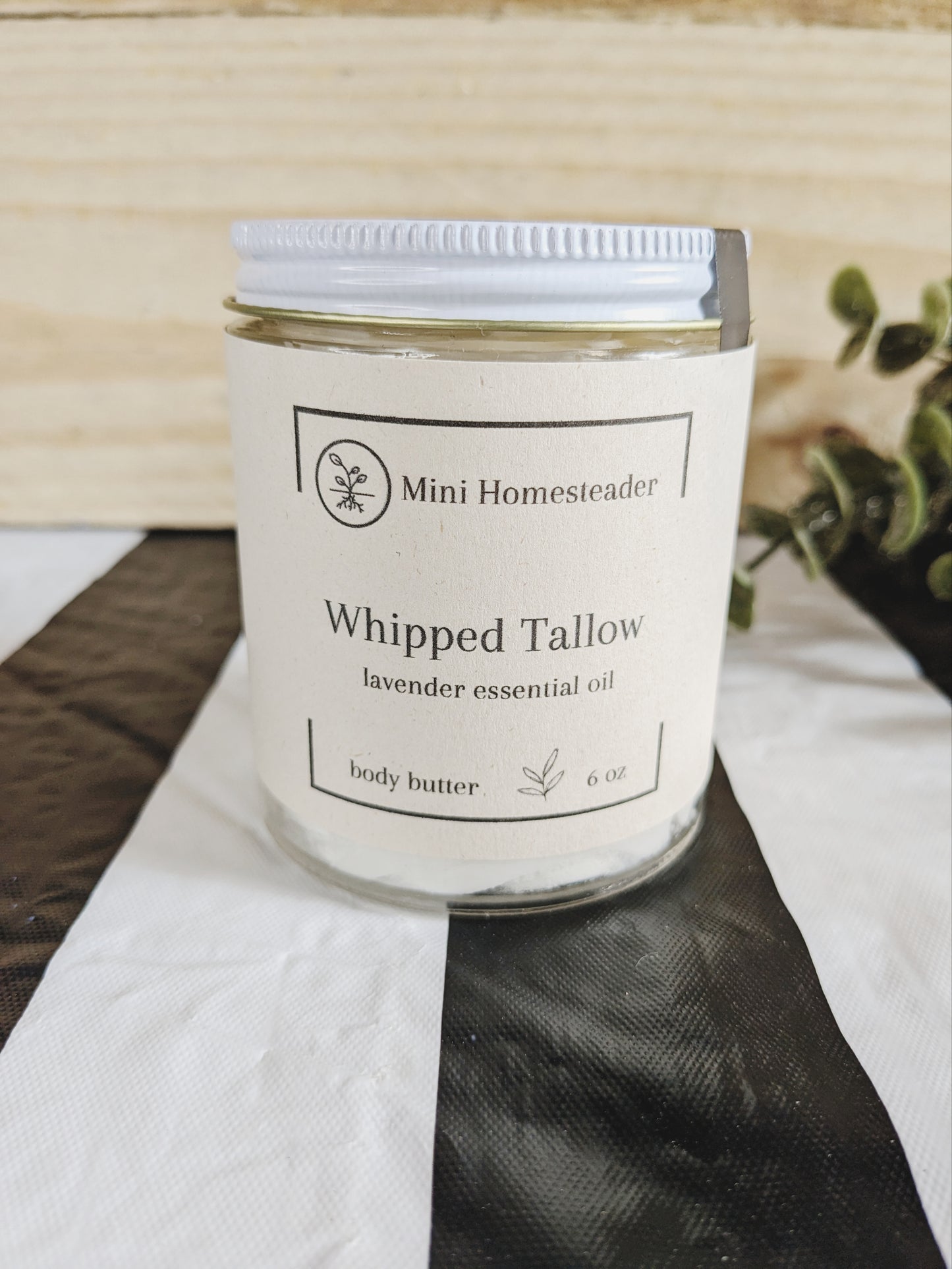 Lavender Essential Oil Whipped Tallow Body Butter 6oz
