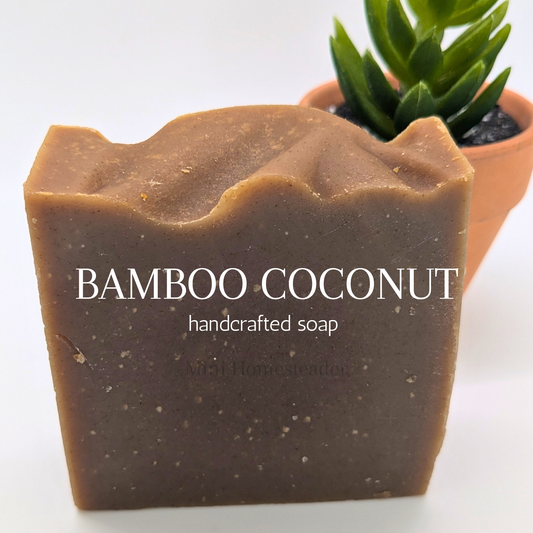 Bamboo Coconut Handmade Soap 4oz – Natural Coconut Oil Bar Soap