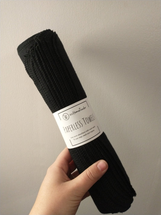 Solid Black Reusable Paperless Towels