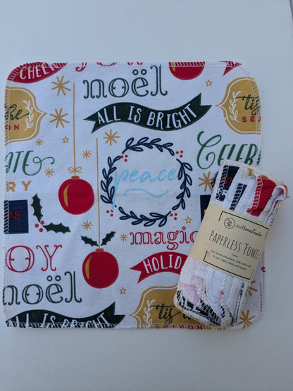 Christmas Theme Paperless Towels 6 pack
