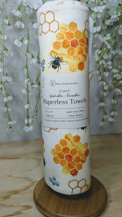 Bees Reusable Paperless Towels 12pk [discontinued print]