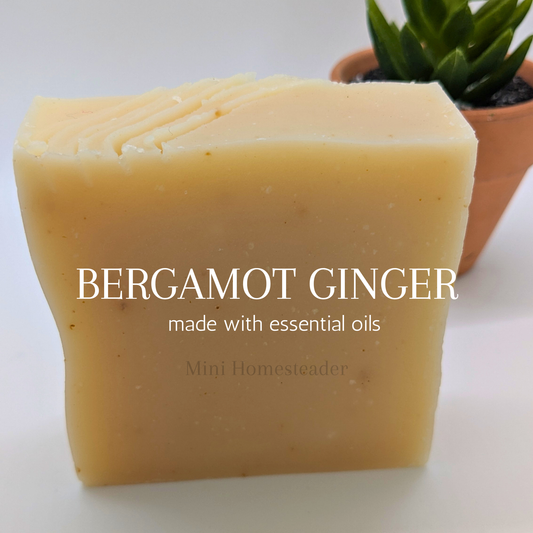 Ginger Bergamont Handmade Soap 4oz – Natural Coconut Oil Bar Soap