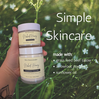 Whipped tallow moisturizer for dry skin