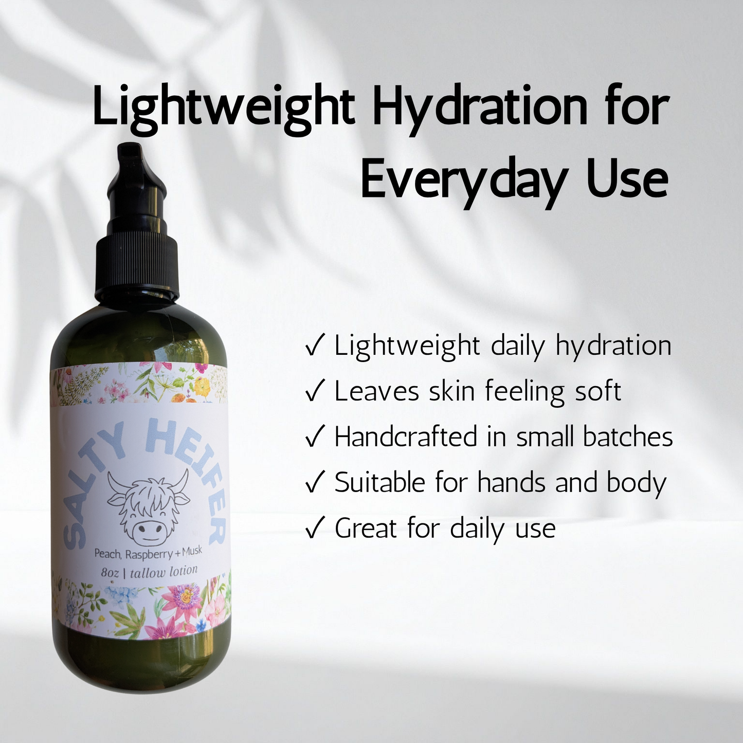 Salty Heifer Tallow Lotion 8oz