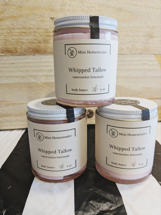 Watermelon Lemonade Whipped Tallow Body Butter 6oz