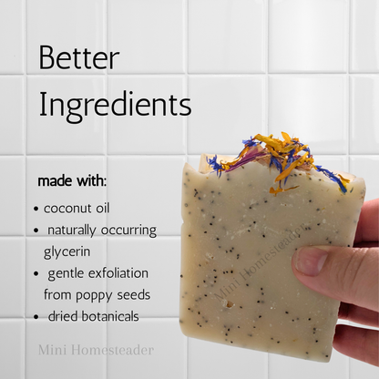 Spring Rain Handmade Soap 4oz – Natural Coconut Oil Bar Soap with Botanicals